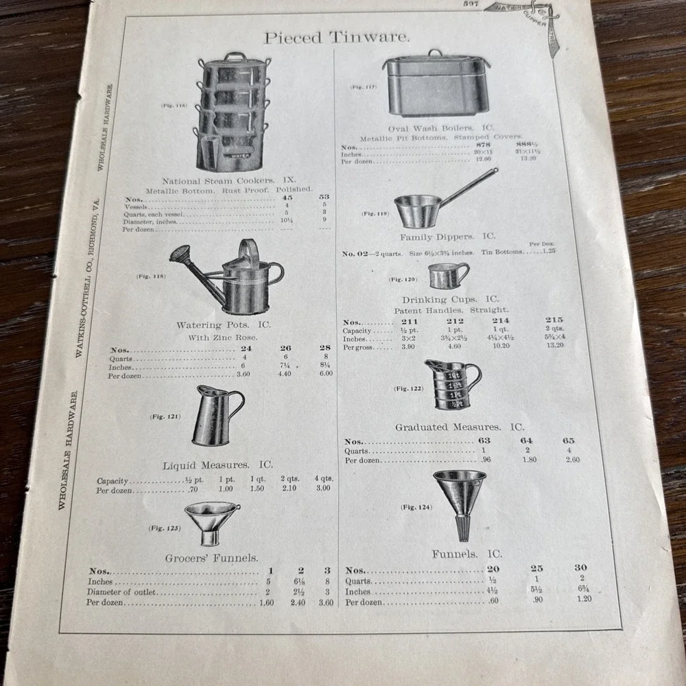 VTG Print Ad Copper Oil Can Guano Horn Baltimore Tank Pump Watering Can Tinware
